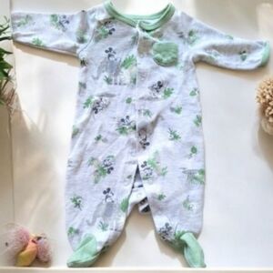 Vintage Disney Newborn Mickey Onsie in Green and White Size Newborn